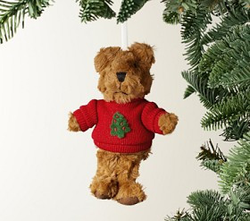 Christmas Bear With Sweater Ornament | Pottery Barn Kids