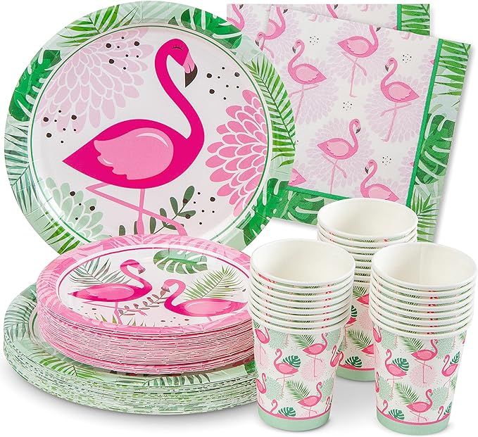 Royal Bluebonnet Flamingo Party Supplies -Service for 24- Flamingo Plates (7 and 9 Inch), Paper N... | Amazon (US)