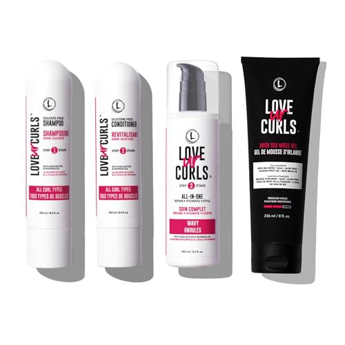 Love Ur Curls - Shampoo, Conditioner, Wavy All In One Styler to repair, define and hydrate hair and Irish Sea Moss Gel for touchable hold | Amazon (US)