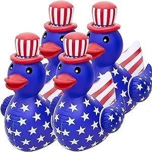 Hungdao 4 ft Patriotic Inflatable Giant Duck Float Independence Day Huge Inflatable Large Blow Up... | Amazon (US)