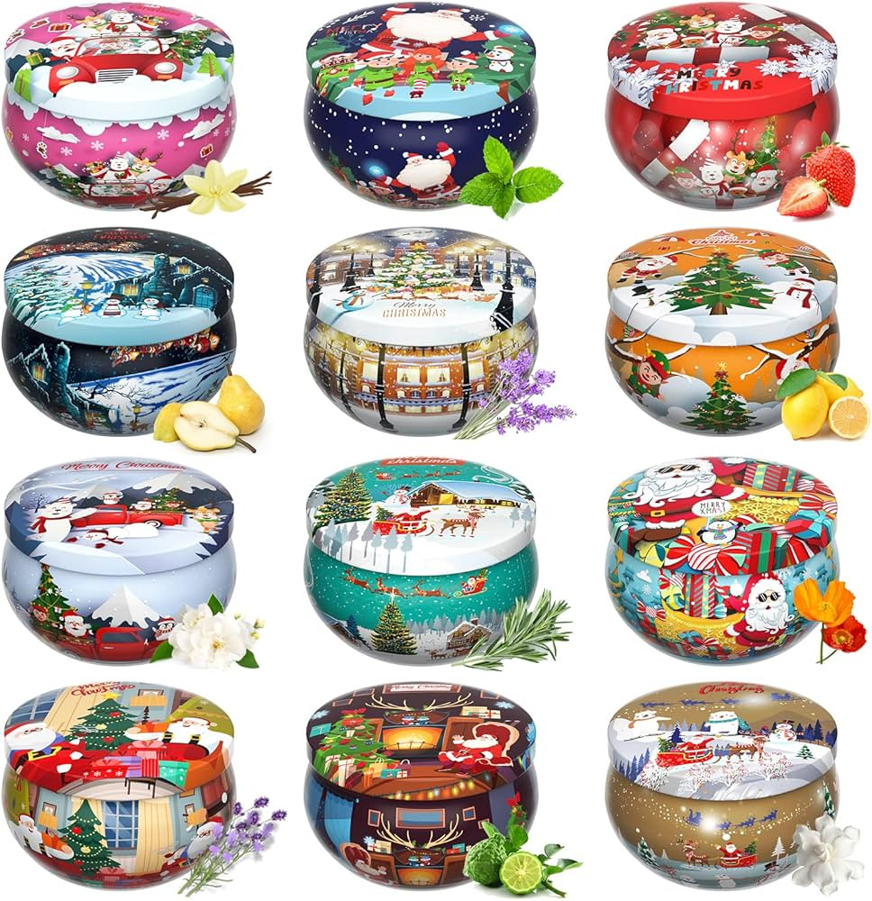 Christmas Candles Gifts for Women, Primevolve Scented Candles Set for 12 Bulk Home Aromatherapy, ... | Amazon (US)