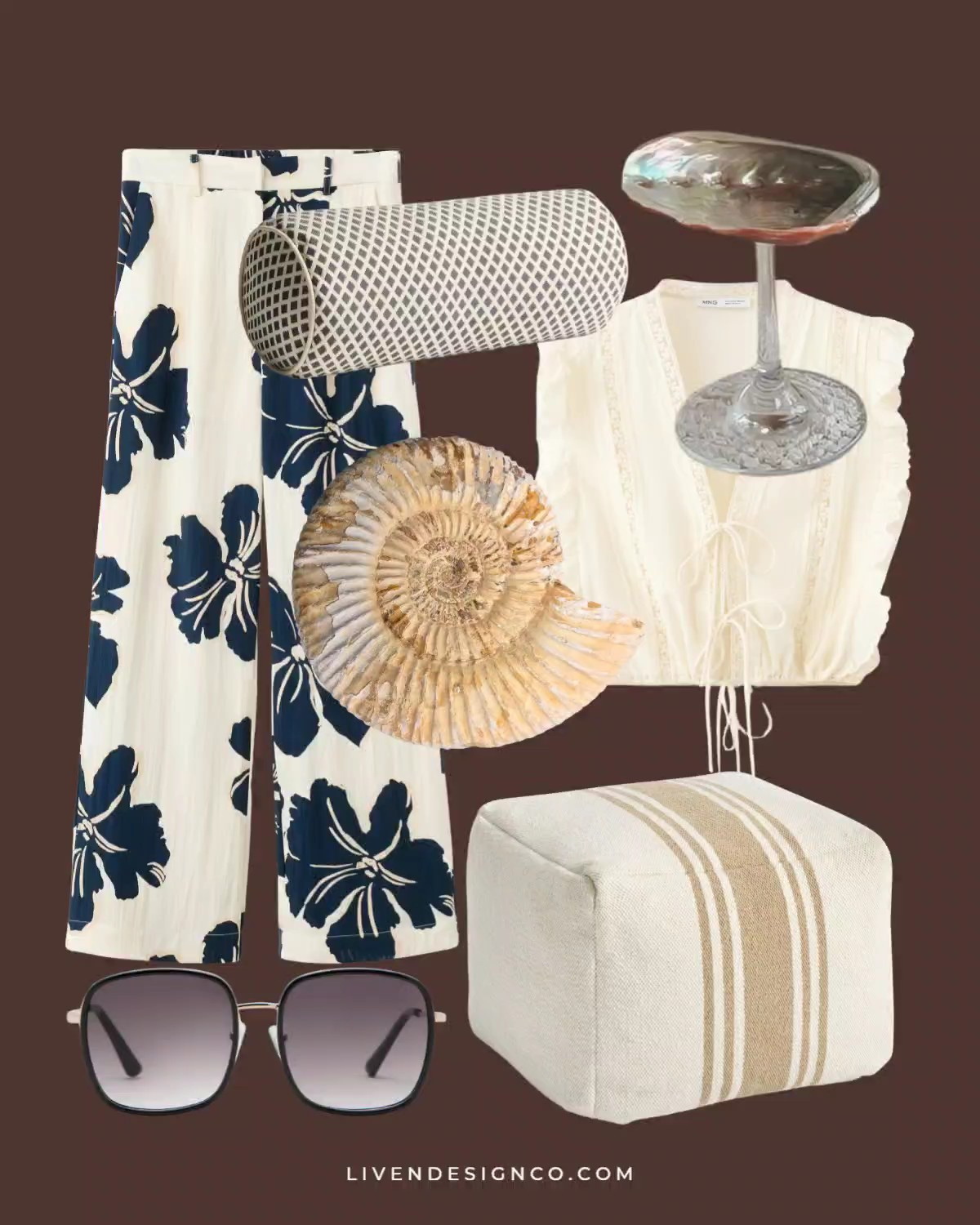 New discoveries. Outdoor decor. Outdoor pillow. Mango. Printed pants. Shell decor. Shell glasses. Outdoor ottoman pouf. Sunglasses. 

#LTKSeasonal #LTKHome #LTKSaleAlert