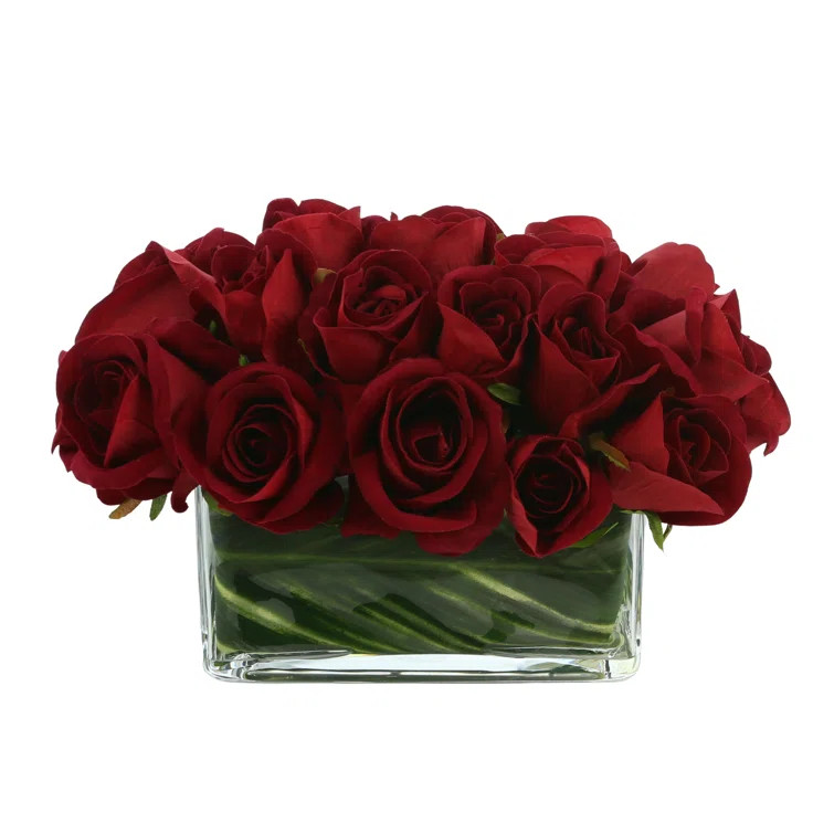 Roses Arrangement in Vase | Wayfair North America