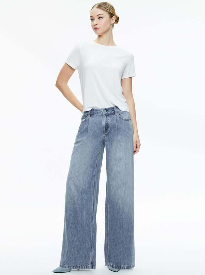 JOJO LOW RISE FULL LENGTH 5 POCKET JEAN | Alice + Olivia