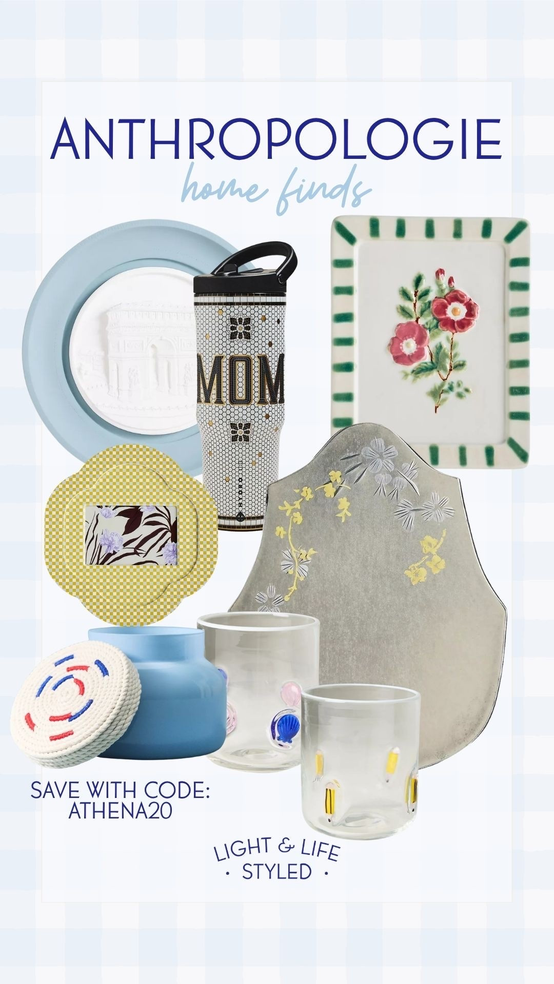 @Anthropologie has some of the most adorable home finds around. These icon juice glasses come in so many different styles and all are super cute! This bistro style “mom” water bottle is beautiful and the shape of this mirror is so unique. I am a fan of all things Paris themed, so this Arc De Triomphe plaster of Paris wall decoration is a must to me. The sale is still going on if you use my code Athena20. 
Home finds, yellow picture frame

#LTKHome #LTKSaleAlert
