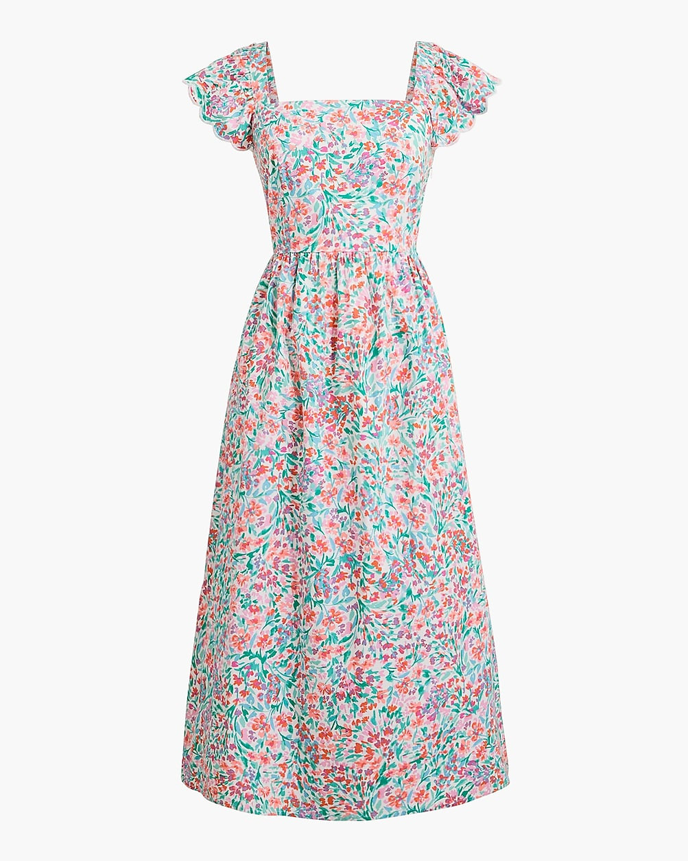 Ruffle-sleeve midi dress | J.Crew Factory