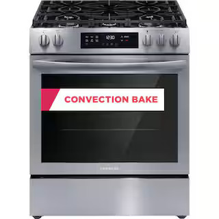 Frigidaire 30 in. 5 Burners Slide-In Front Control Self-Cleaning Gas Range with Convection in Sta... | The Home Depot