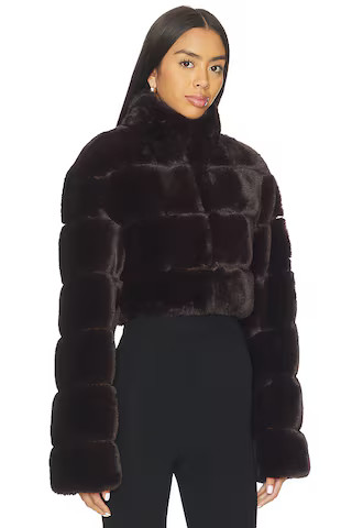 Sia Faux Fur Jacket in Dark Brown | Revolve Clothing (Global)