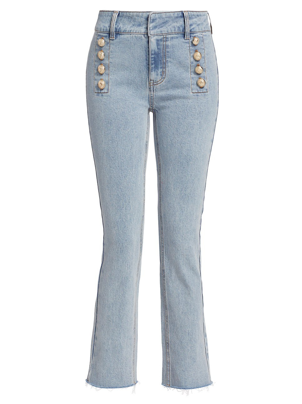 Justine Button Fray Denim Pants | Saks Fifth Avenue