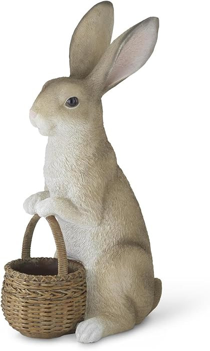K&K Interiors Resin Easter Bunny Holding Basket, 19.75-Inch | Amazon (US)