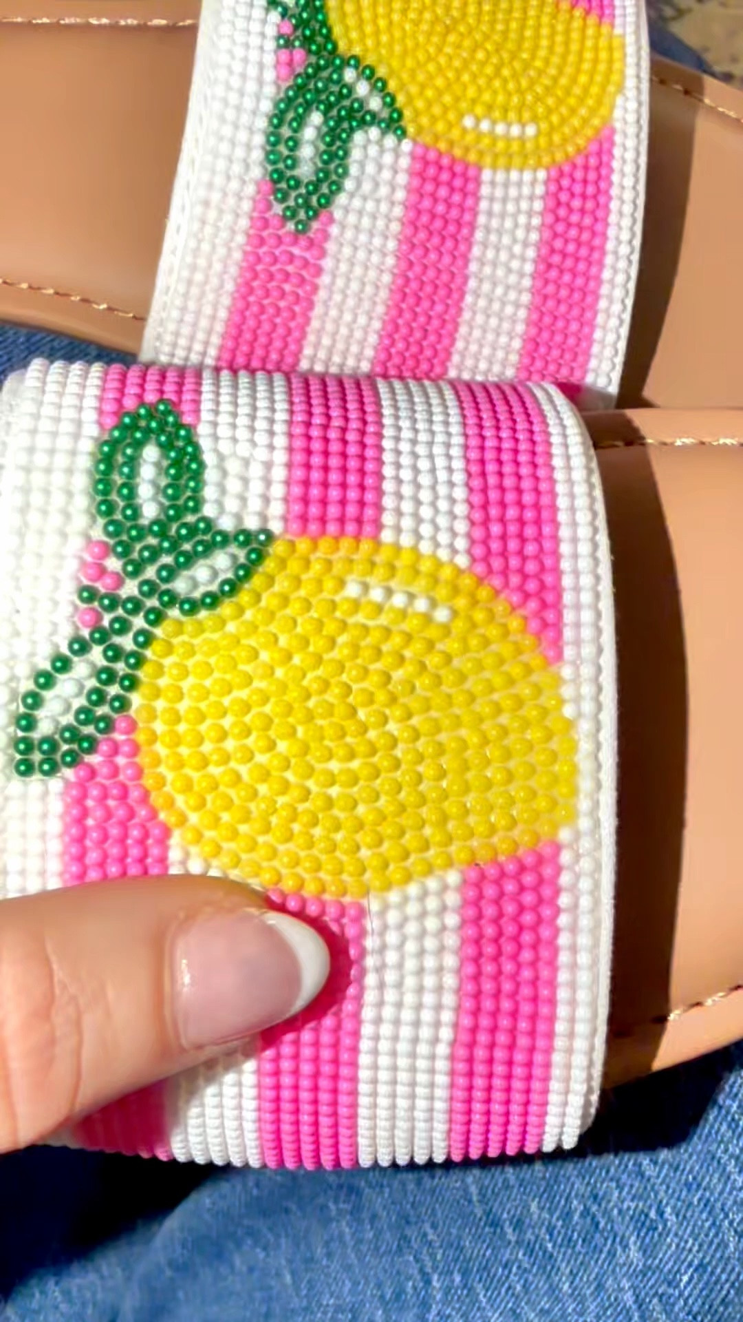 Pink Lemon Beaded Slide Sandals 🍋💗 | Preppy Summer Coastal Style

The cutest statement slides for summer 🍋💗 These pink and white striped beaded sandals with a lemon detail are giving all the coastal preppy, grandmillennial vibes. So fun paired with breezy dresses, white denim, or a casual everyday look. Comfortable with a cushioned sole and easy slip-on style—perfect for warm weather days, beach trips, or running errands in style ✨

Affordable summer sandals, preppy style outfit, coastal chic accessories, grandmillennial fashion, pink summer outfit, beaded sandals, casual summer shoes, vacation style, resort wear, lemon print accessories 🍋

#LTKMothersDay #LTKSwim #LTKootd

#LTKootd #LTKMothersDay #LTKSeasonal