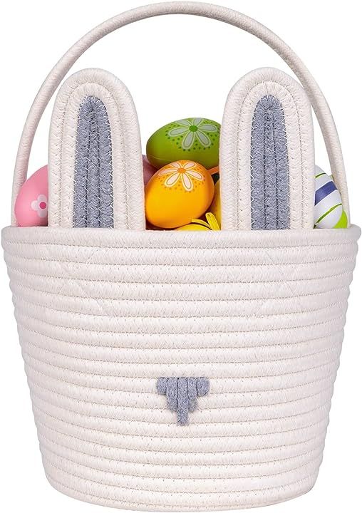 CubesLand Easter Baskets Easter Egg Hunt Baskets for Kids , Cute Bunny Gift Basket for Baby Easter D | Amazon (US)