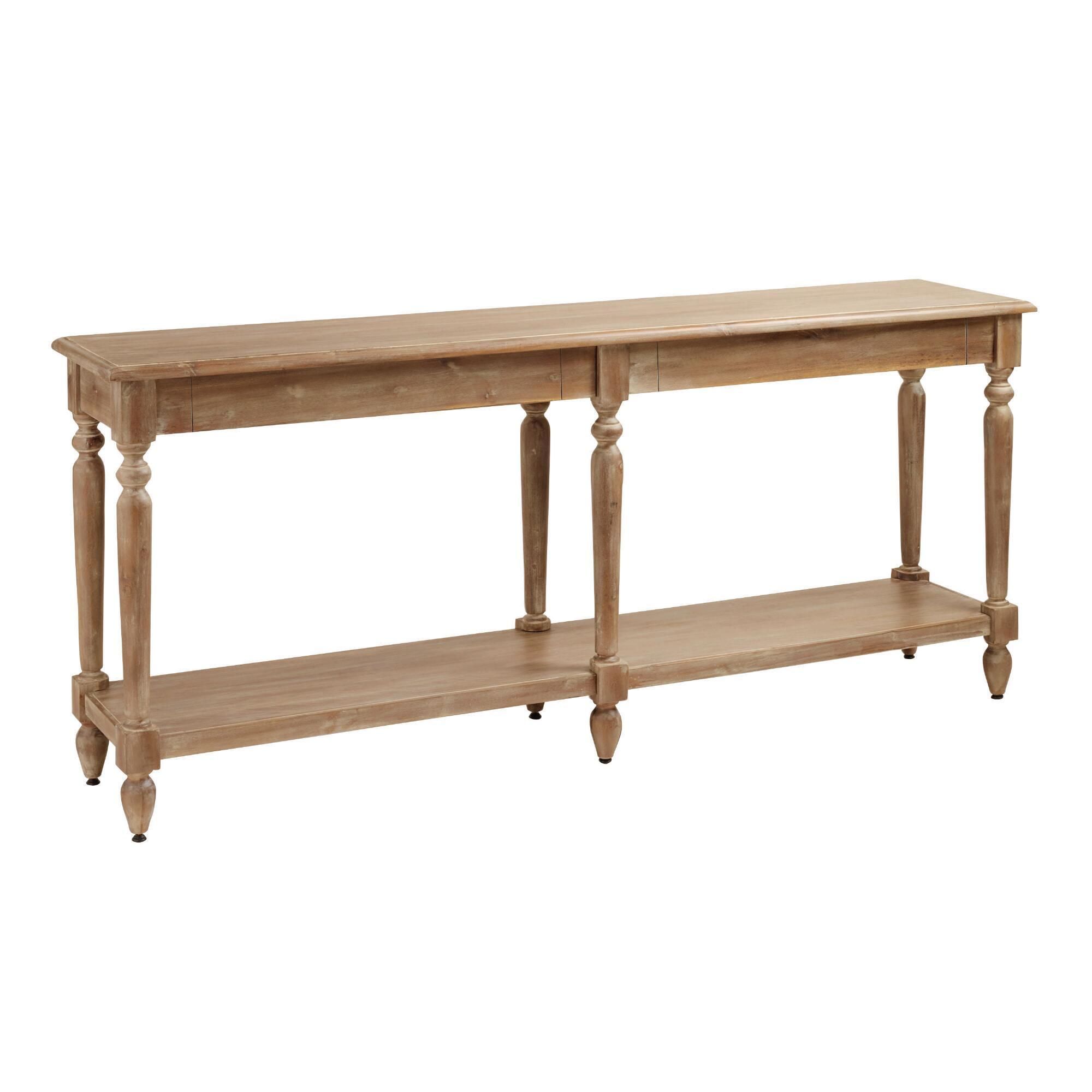 Wood Everett Foyer Table: White - Whitewash by World Market | World Market