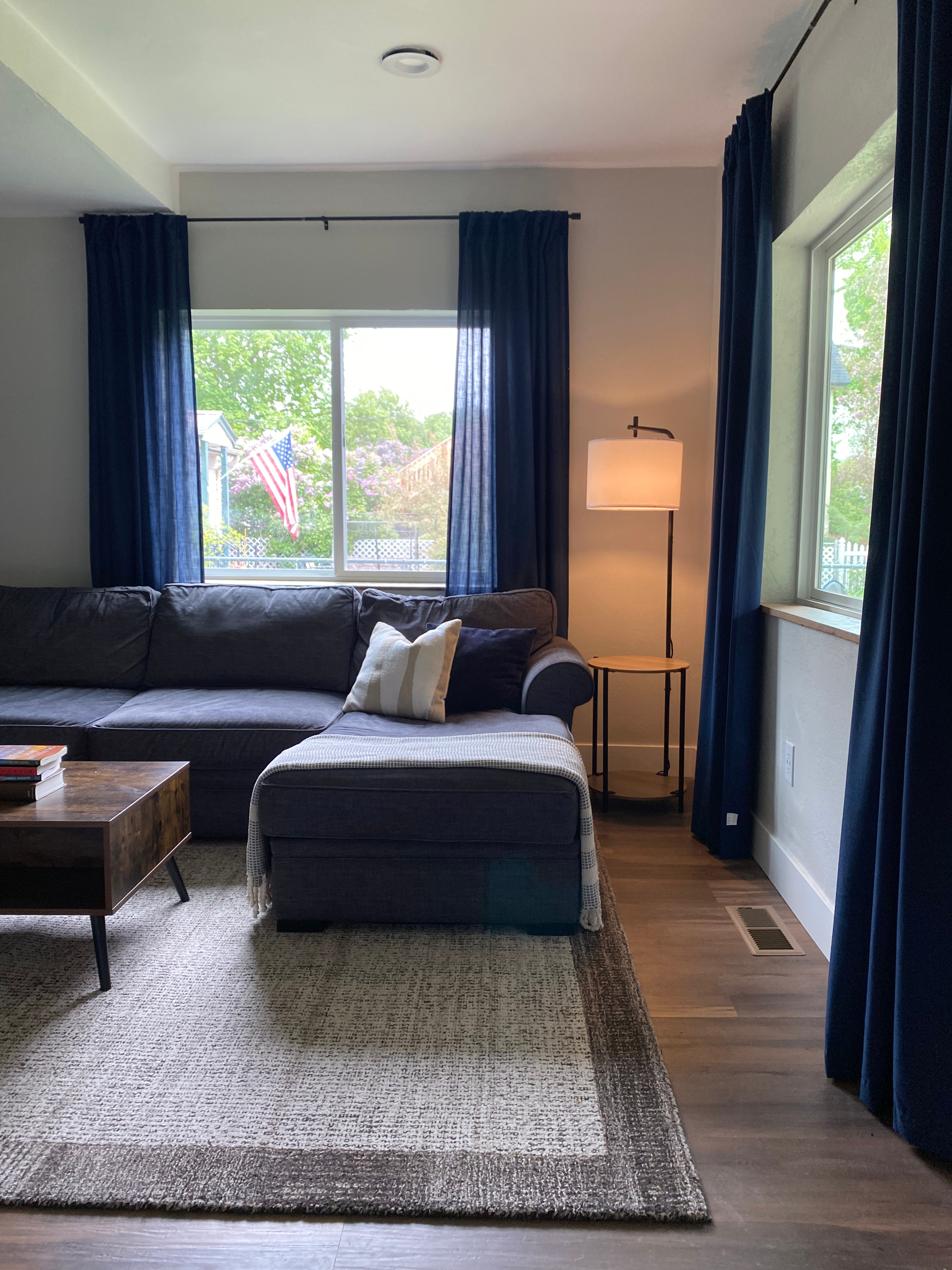 3 ways to simply elevate a space:
1.) Hang curtains wide & don't let the rods poke out of the ends
2.) Lighting BALANCE & illuminate dark corners
3.) Properly sized area rug, to the scale of the room & furniture 

 #LTKOver40 #LTKHome