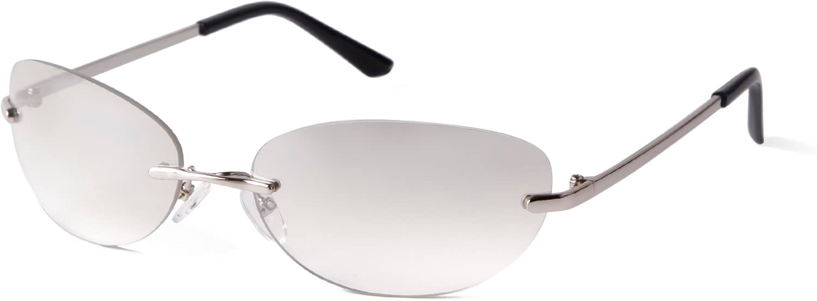 VIA LEECA Trendy Y2k Rimless Sunglasses for Women Men 90s Retro Oval Mirror Lens Shades Fashion A... | Amazon (US)