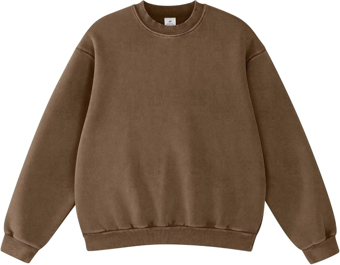 FAIABLE Womens Acid Wash Crewneck Sweatshirt Oversized Fleece Heavyweight Sweatshirts Unisex Vint... | Amazon (US)