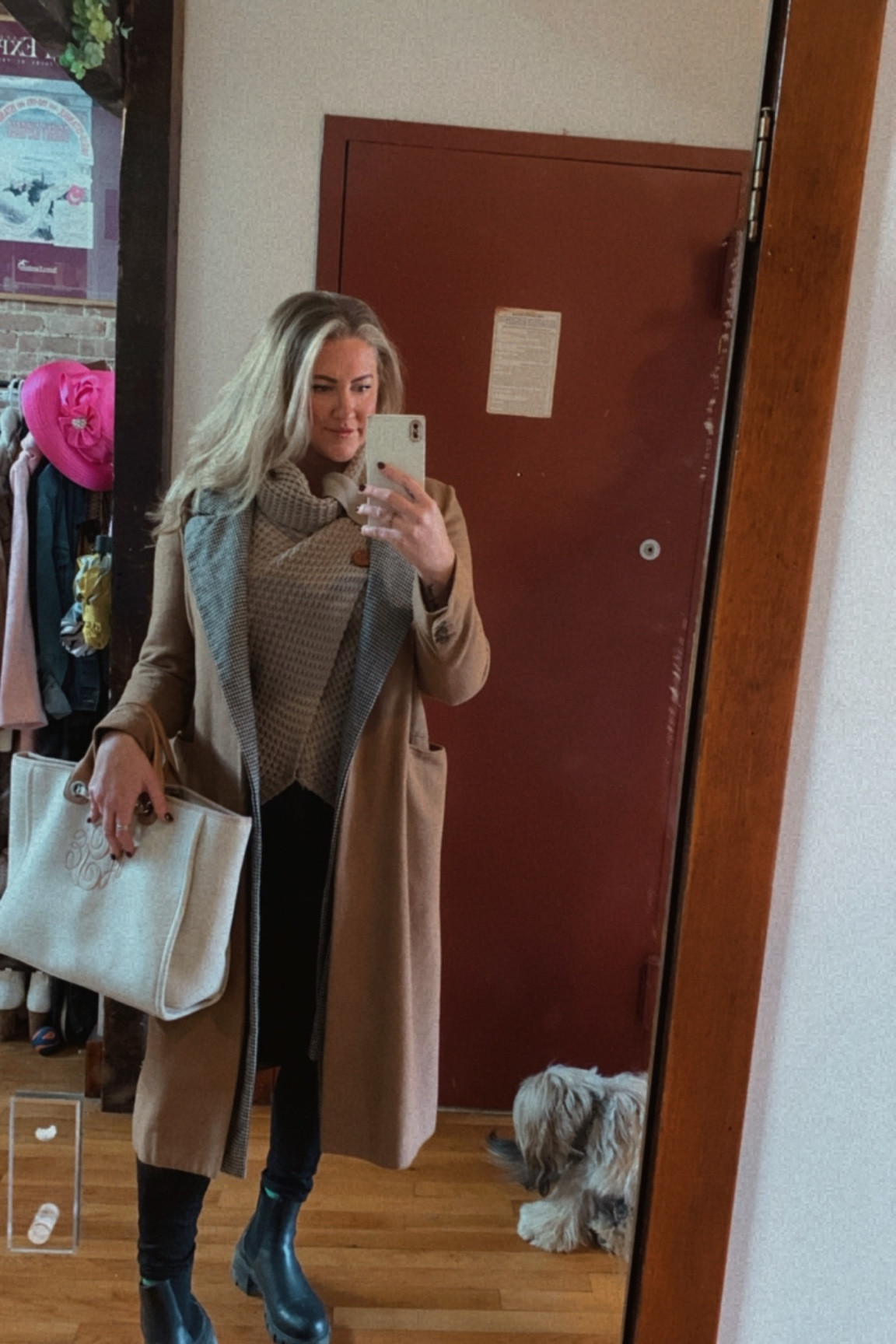 New York OOTD. Asymmetrical turtleneck Sweater is Liam & Co but linked similar. Steve Madden boots, spanx leggings, monogram tote bag, Marc Jacob’s tote. Coat is Bagdley Mischka from rent the runway but linked others. Winter outfits, beauty, skincare 

#LTKstyletip #LTKbeauty #LTKitbag