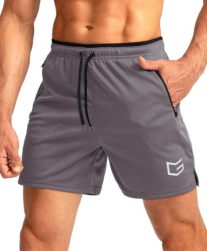 G Gradual Men's Running Shorts with Zipper Pockets Quick Dry Gym Athletic Workout 5" Shorts for M... | Amazon (US)