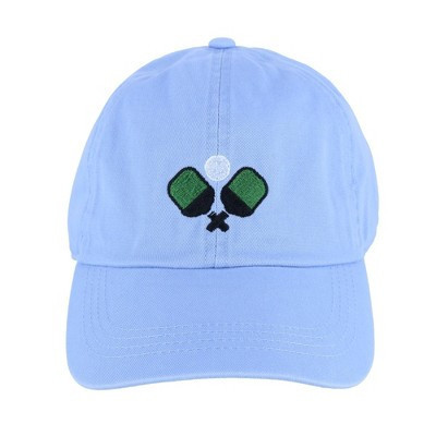 David & Young Women's Embroidered Pickleball Washed Baseball Cap, Light Blue | Target