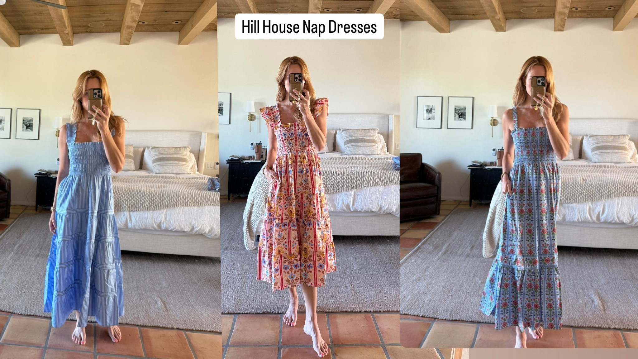 Hill House Nap Dresses try on - size small in all. Most perfect summer dress that can be dressed up or down, and easy for travel!

Left to right: Anjuli Nap Dress, Ellie Nap Dress and Kimmy Nap Dress 

#LTKSeasonal #LTKStyleTip #LTKTravel