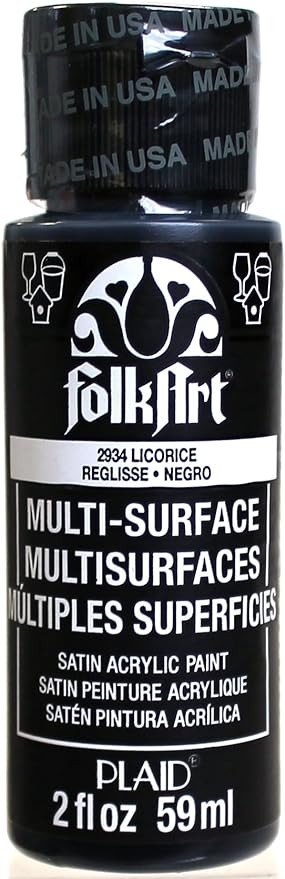 FolkArt Multi-Surface Paint in Assorted Colors (2 oz), 2934, Licorice | Amazon (US)