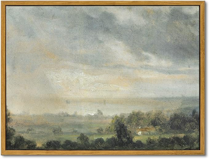 InSimSea Framed Wall Art Room Decor Classical Oil Painting Canvas Prints View from the Elbe Valle... | Amazon (US)