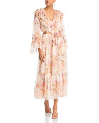 AQUA Floral Ruffle Maxi Dress - Exclusive  | Bloomingdale's Women | Bloomingdale's (US)