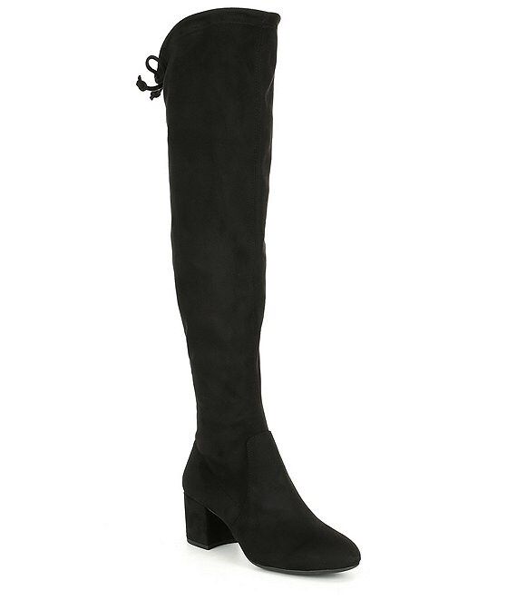 Gianni Bini Trillia Stretch Fabric Over-the-Knee Block Heel Boots | Dillard's | Dillards