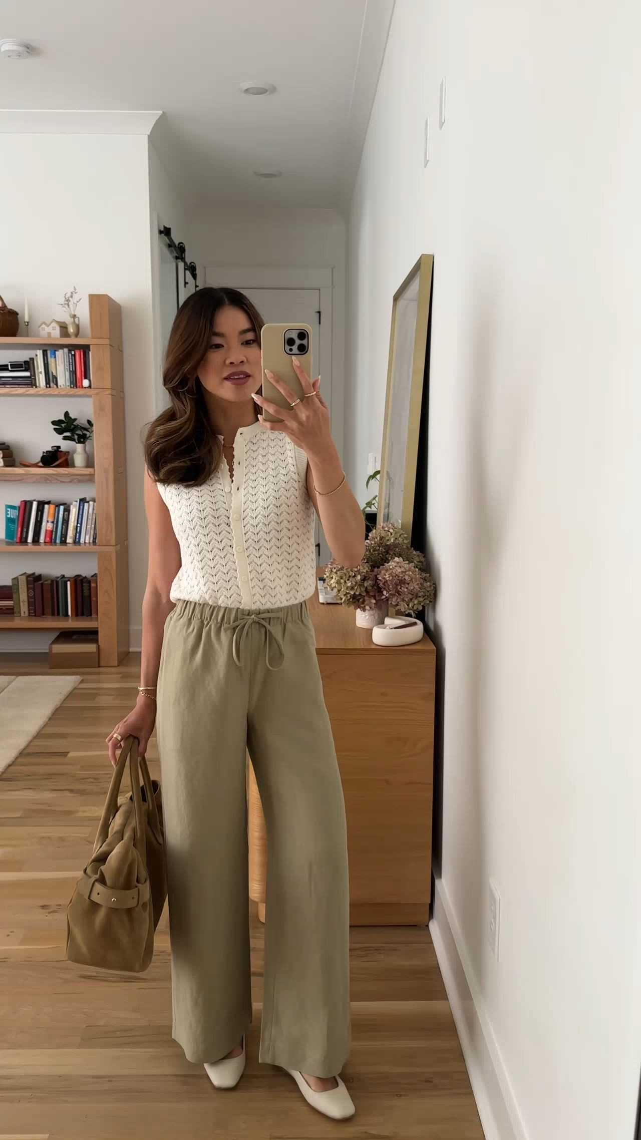 Sizing info: 
•Top size XS
•Pants size 2XS Short in Martini Olive

petite fashion, get dressed with me, outfit inspiration, ootd, nashville outfit, Nashville influencer, petite style, vacation style, casual outfits, mom style, petite pants, spring outfits, spring outfit info, spring pants, spring outfit idea, spring top, spring bag, spring knit top, spring shoes, viral pants, aritzia pants, petite pants,  
@Aritzia 
 

#LTKSeasonal #LTKootd #LTKPetite