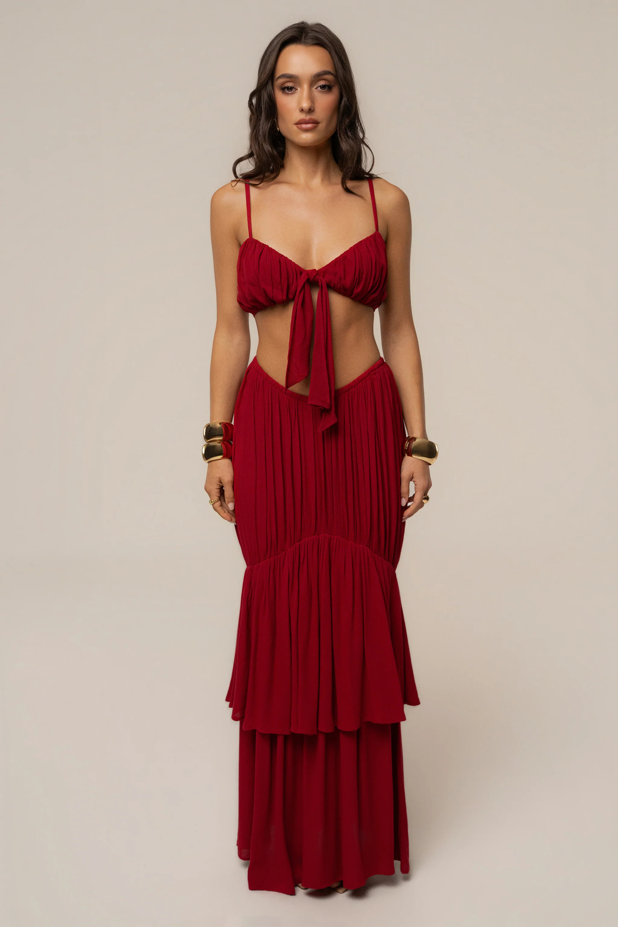 Red Sail Into Sunset Skirt Set | JLUXLABEL US
