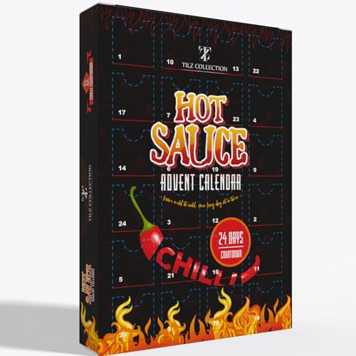 Hot Sauce Advent Calendar 2024-24 Days Chilli Sauce Advent Calendar, Christmas Food Advent Calendar 2024 Men, Hot Sauce Set, Non-chocolate Advent Calendar Women, Chilli Challenge Hot Sauce (Black) | Amazon (US)