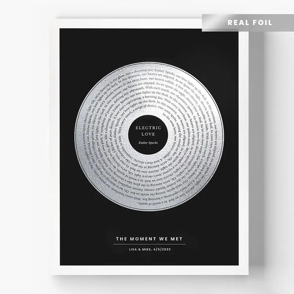 Sound of Silver: Custom Foil Lyrics Wall Art | Lime & Lou (US)