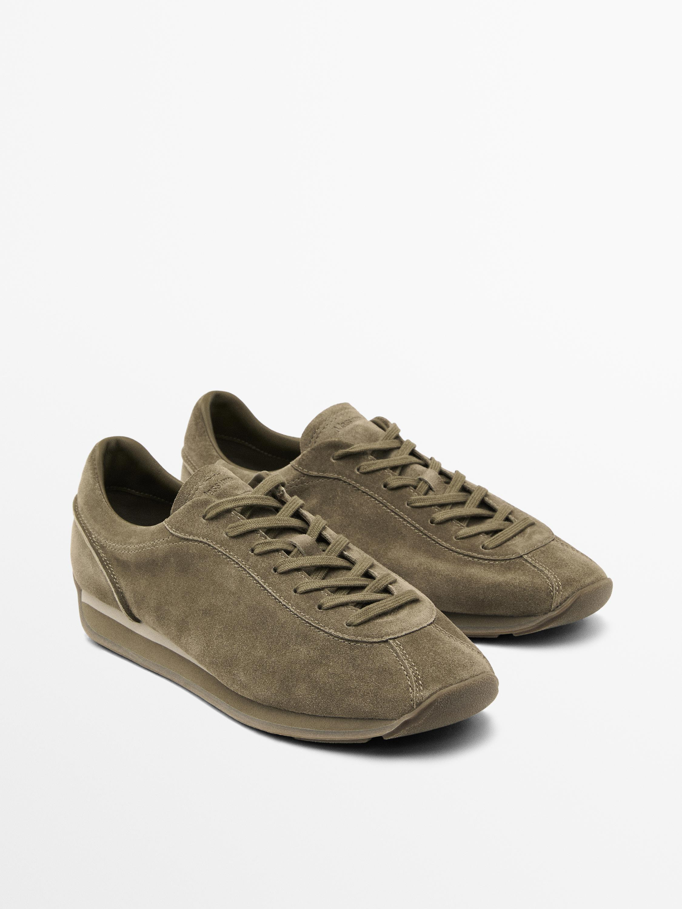Split suede trainers | Massimo Dutti UK