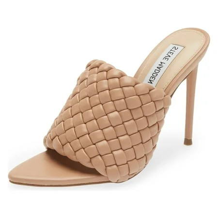 Steve Madden Fateful Tan Nude Leather Pointed Open Toe High Heel Mule Sandals (7.5 TAN) | Walmart (US)
