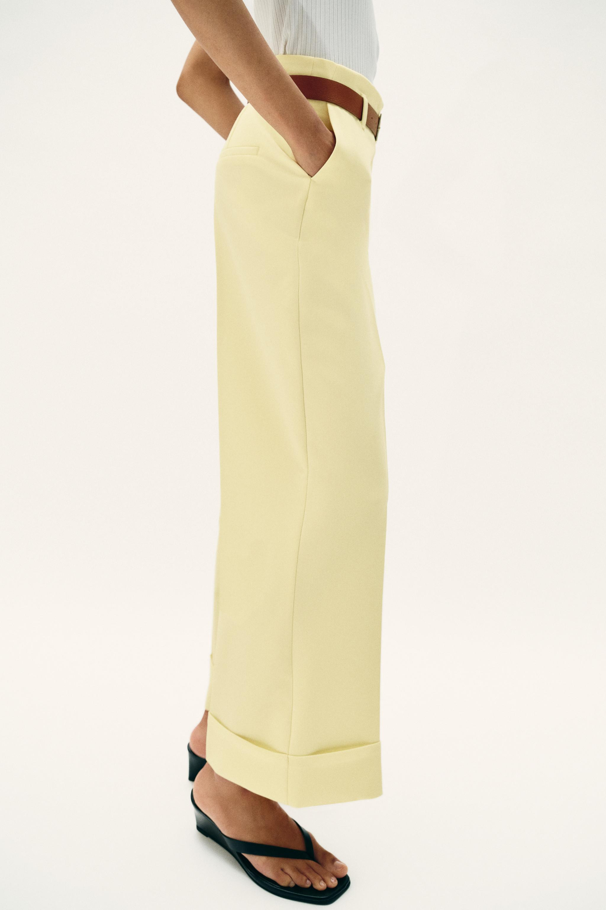 CUFFED HEM BELTED PANTS | Zara US