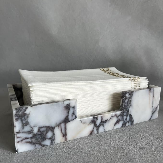 Natural Travertine Napkin Holder 9.8"x5.7"x2.4", Rectangle Guest Towel Dispenser for Bathroom Kit... | Amazon (US)