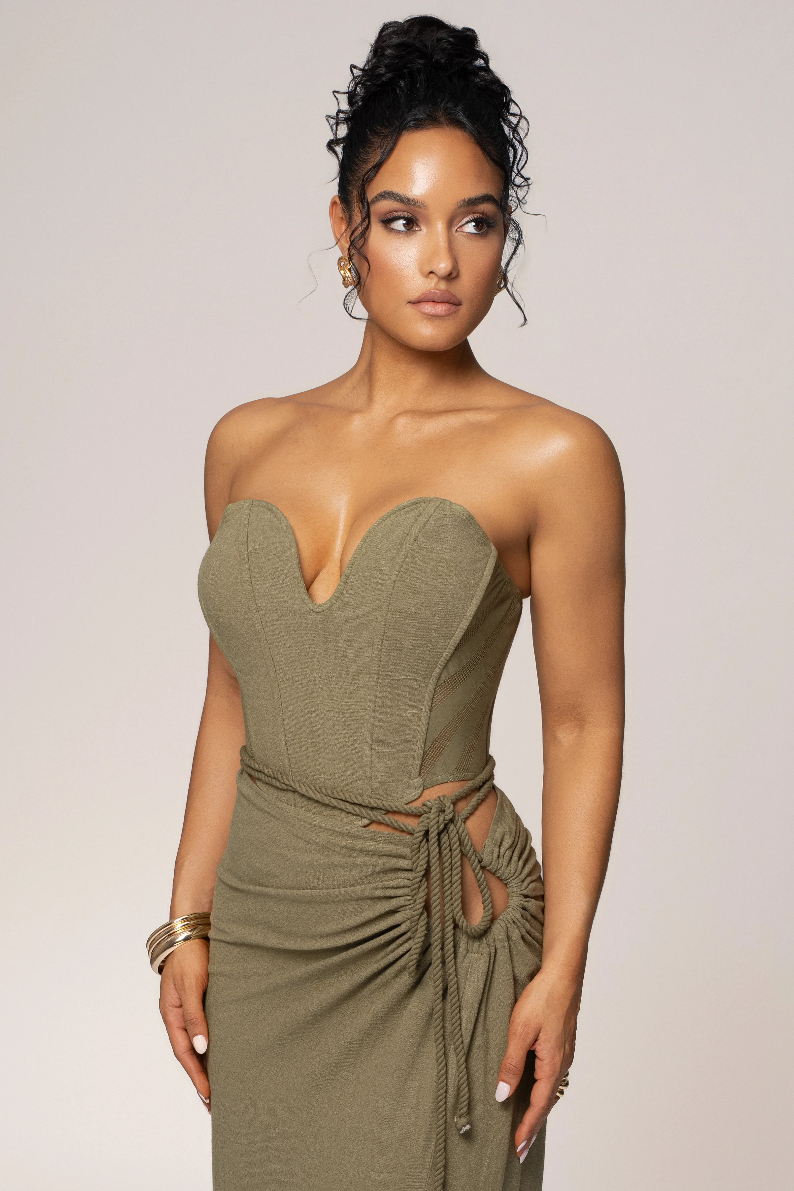 Olive Destination Linen Skirt Set | JLUXLABEL US