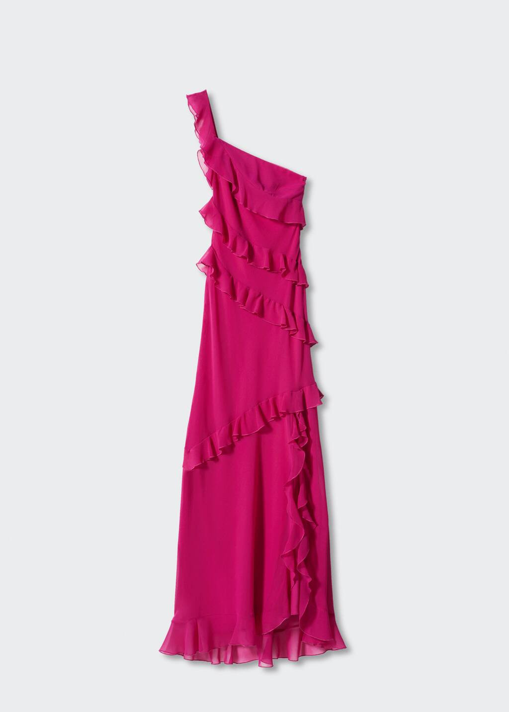 Robe asymétrique volants -  Femme | Mango France | MANGO (FR)