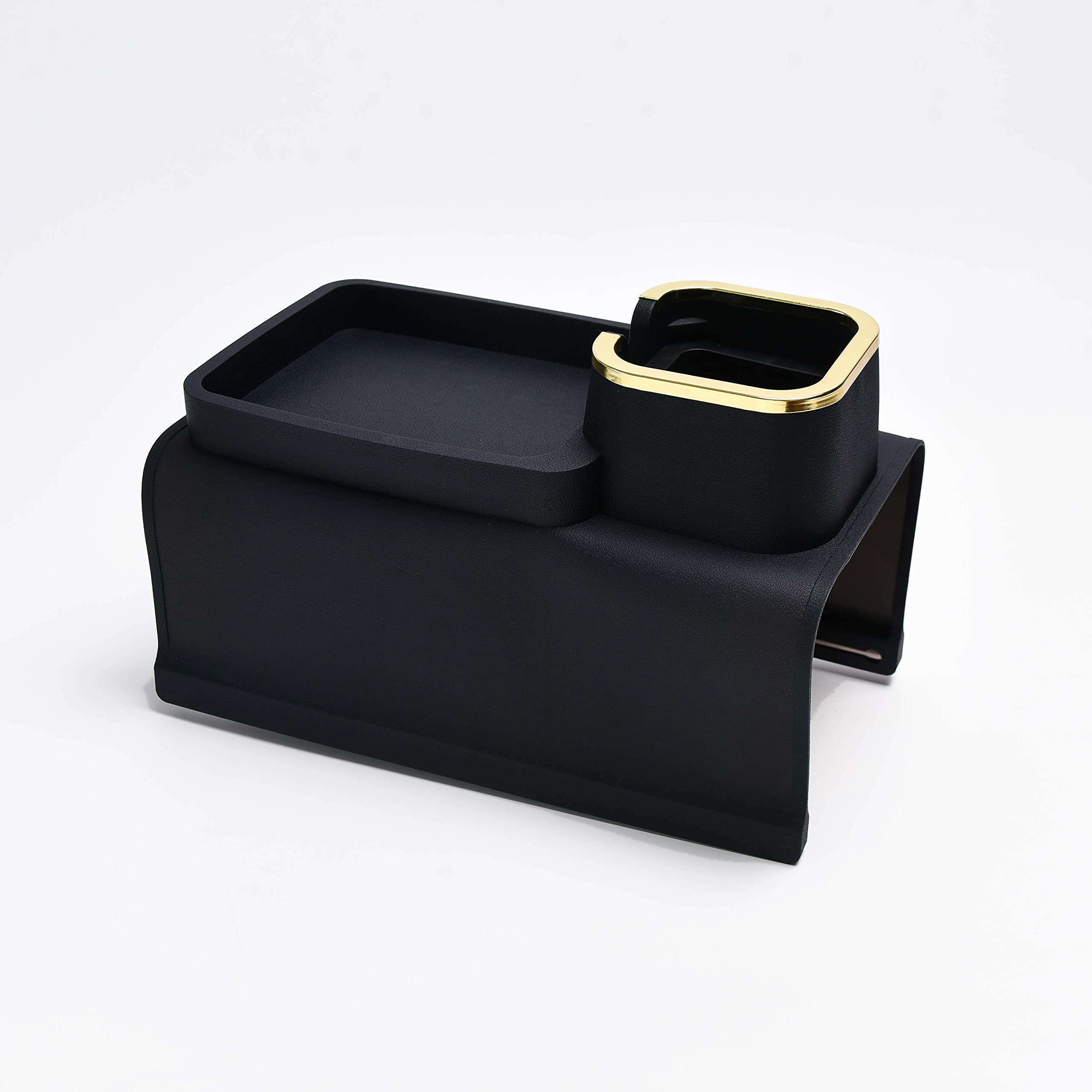 Couch Cup Holder Silica Gel Slinky， Cozy Couch Tray Sofa Arm Table (Black Golden) | Amazon (US)
