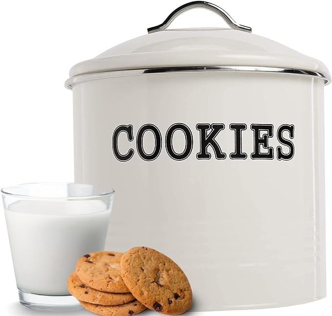 Airtight Cookie Jar/Large Cookie Jar - Cookie Jars with Lids/Cookie Container, Ivory Cookie Tin, ... | Amazon (US)