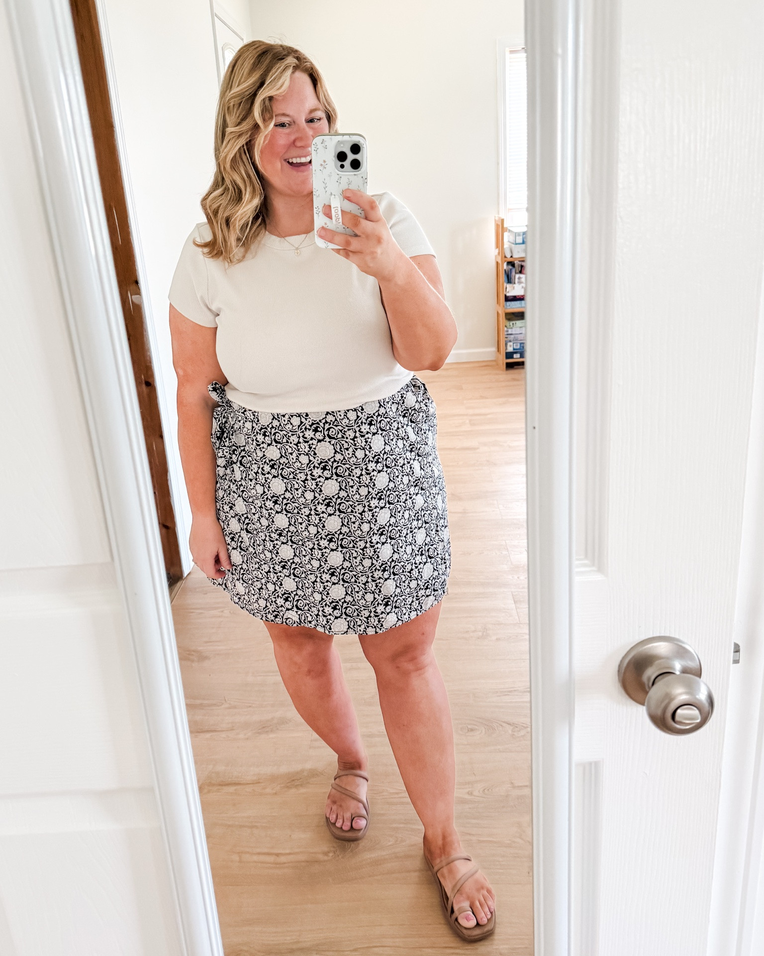 Wearing an XL in my tee and an XXL in my wrap skirt.  Denim shirt is old so  I linked similar 

Postpartum outfit idea

#LTKBump #LTKMidsize #LTKSeasonal