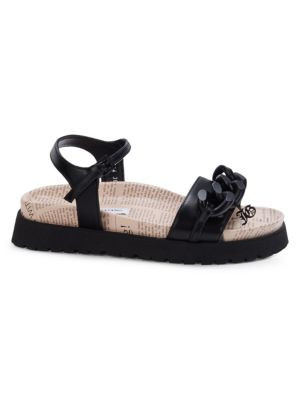 Newspaper-Print Leather Platform Sandals | Saks Fifth Avenue OFF 5TH