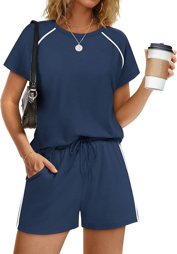 Sampeel 2 Piece Sets for Women Summer Lounge Matching Set Airport Vacation Outfits Spring Fashion... | Amazon (US)