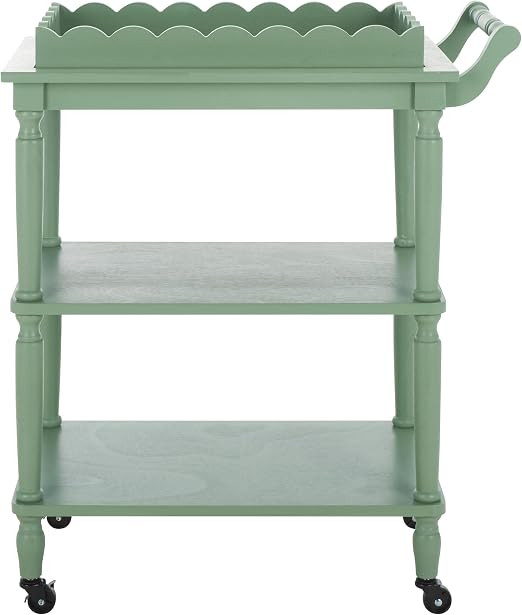 SAFAVIEH Home Collection Haven Sage Green 3-Tier Dining Cart with Wheels & Removable Tray | Amazon (US)