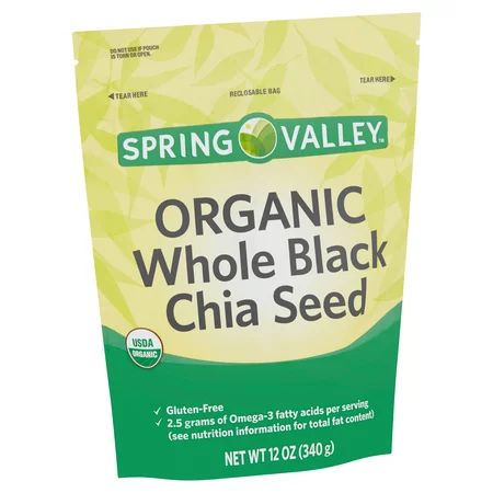Spring Valley Organic Whole Black Chia Seed, 12 Oz. | Walmart (US)