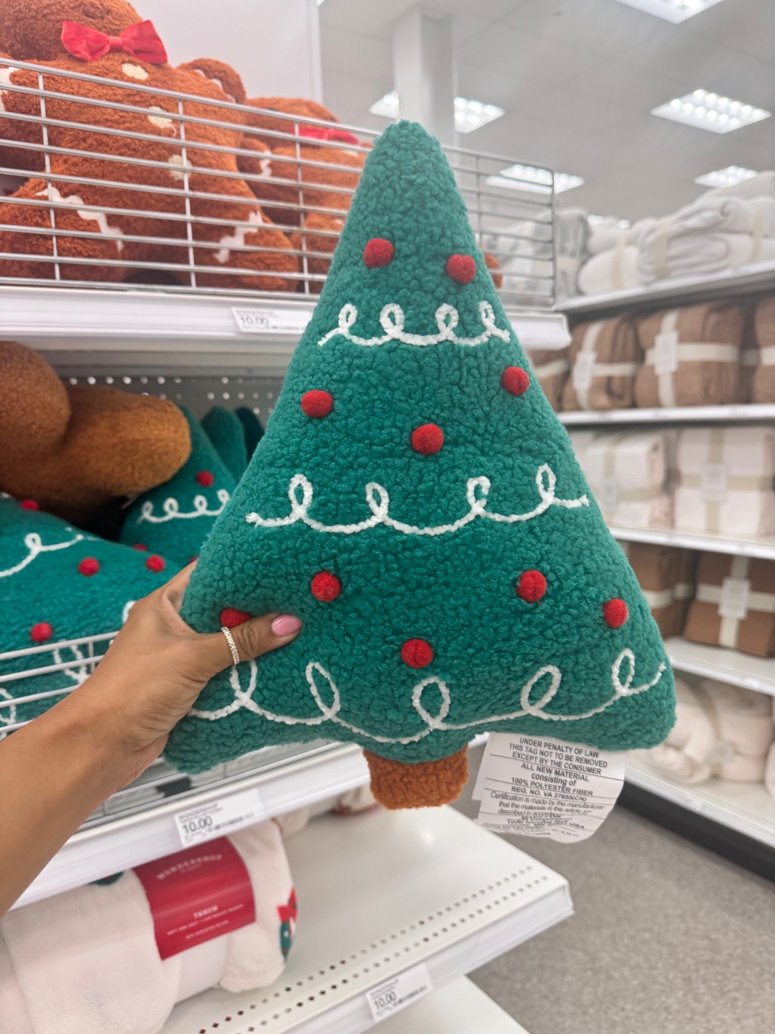 Cutest Christmas tree pillow 🎄 #christmas #christmasdecor #bedding 

#LTKCyberWeek #LTKHome #LTKHoliday
