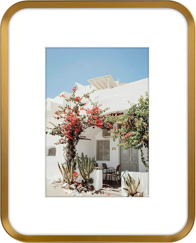 Golden State Art 8x10 Aluminum Picture Frame Bronze - With Round Corners - With Mat for 5x7 Photo... | Amazon (US)
