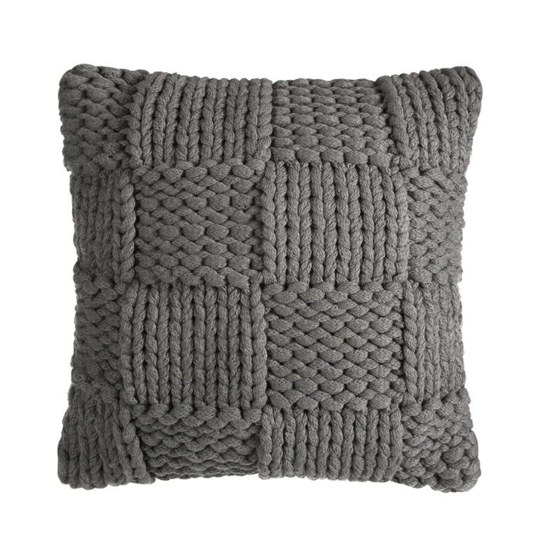 Better Homes & Garden Chunky Sweater Knit Pillow, Gray, 18 in x 18 in, Square, Polyester Fill - W... | Walmart (US)
