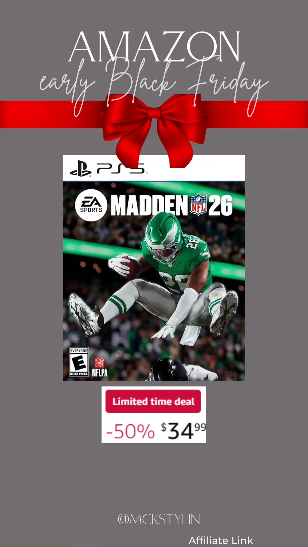 Madden 26 50% off on Amazon!!!! 🎄The best time to grab as a stocking stuffer!!!🎁It’s $69.99 everywhere today! 😮

#LTKSaleAlert #LTKGiftGuide #LTKCyberWeek