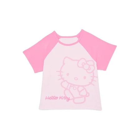 Sanrio Hello Kitty Girls Raglan Graphic Tee with Short Sleeves  Sizes 4-16 | Walmart (US)